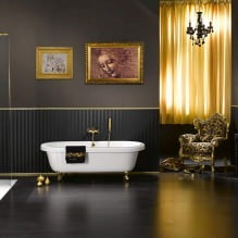 Salle de bain design d'intérieur en couleur or -6