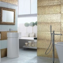 Banheiro de design de interiores na cor ouro -11