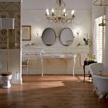 Interiørdesign i badeværelse i guldfarve -9