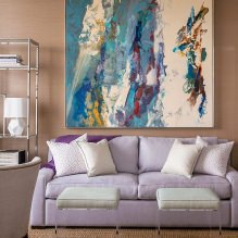 Regras para o design da sala de estar em cores lilás-0